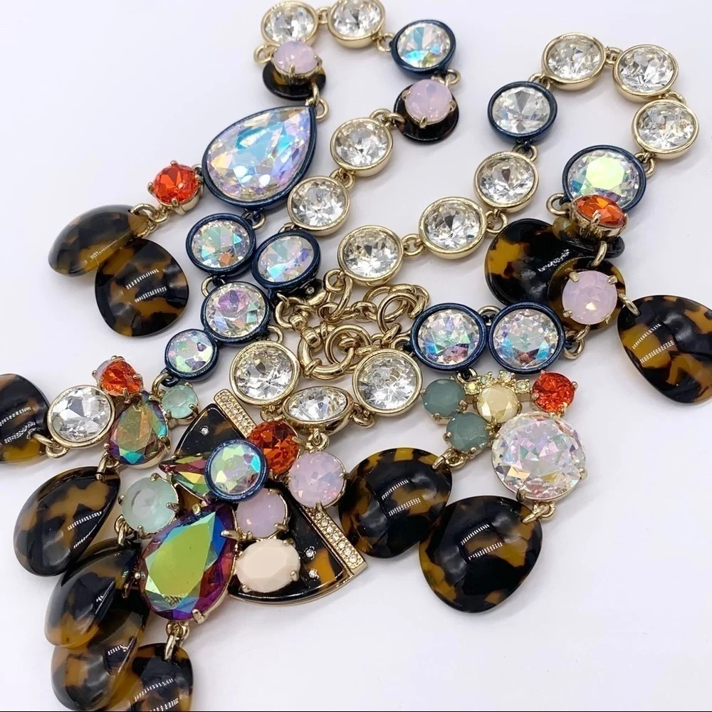 J. Crew Tortoise Brulee Jeweled Necklace
